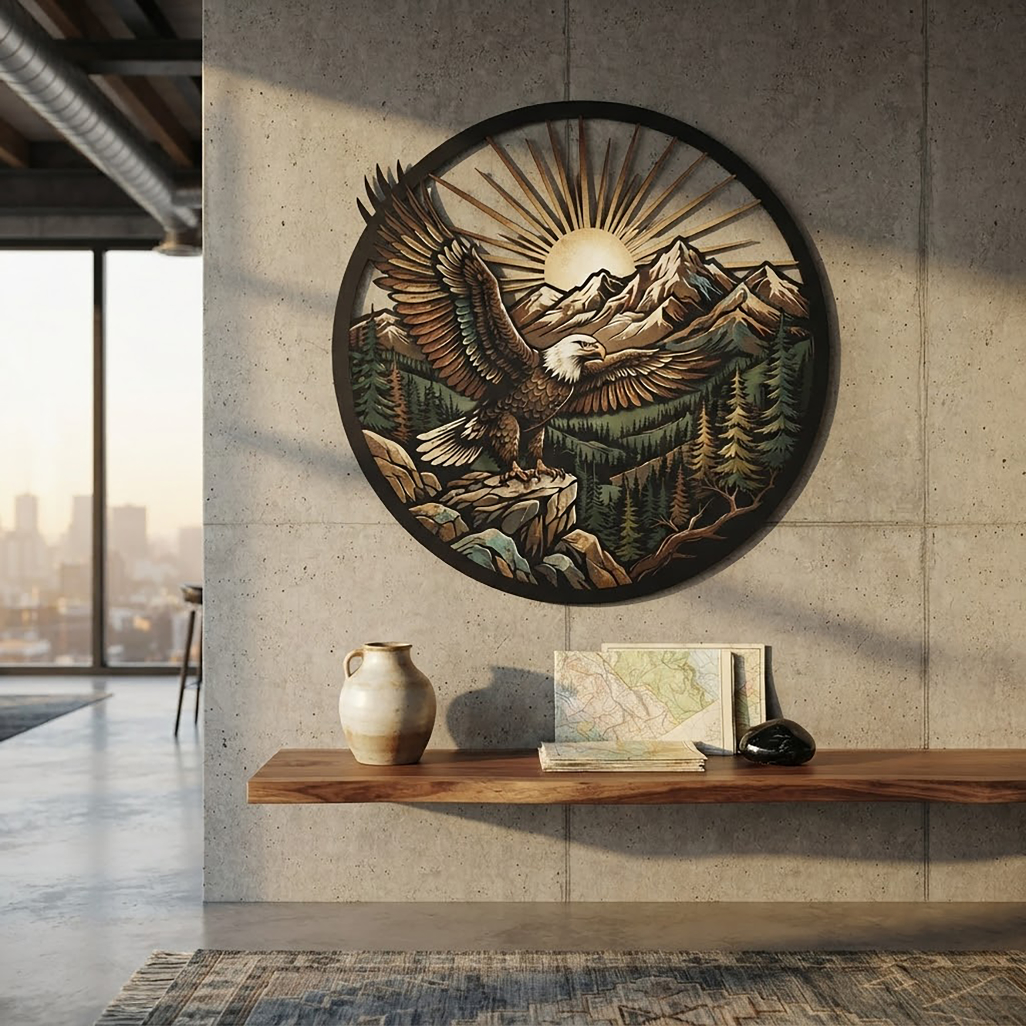 Bald Eagle Mountain Metal Wall Art - product view 2