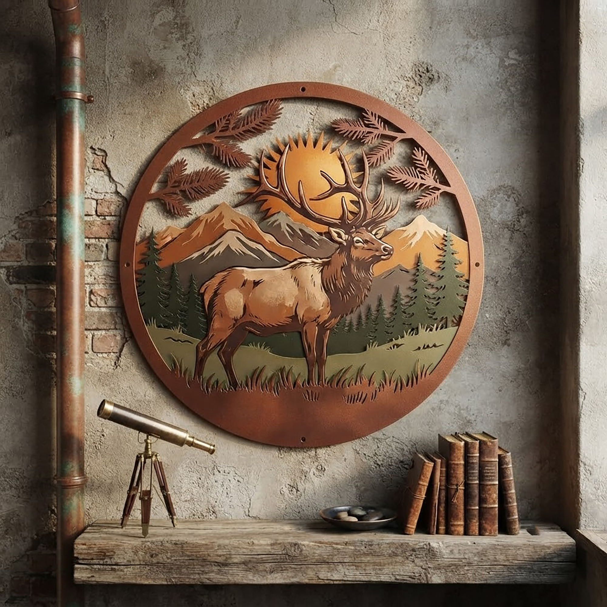 Elk Mountain Metal Wall Art - product view 2