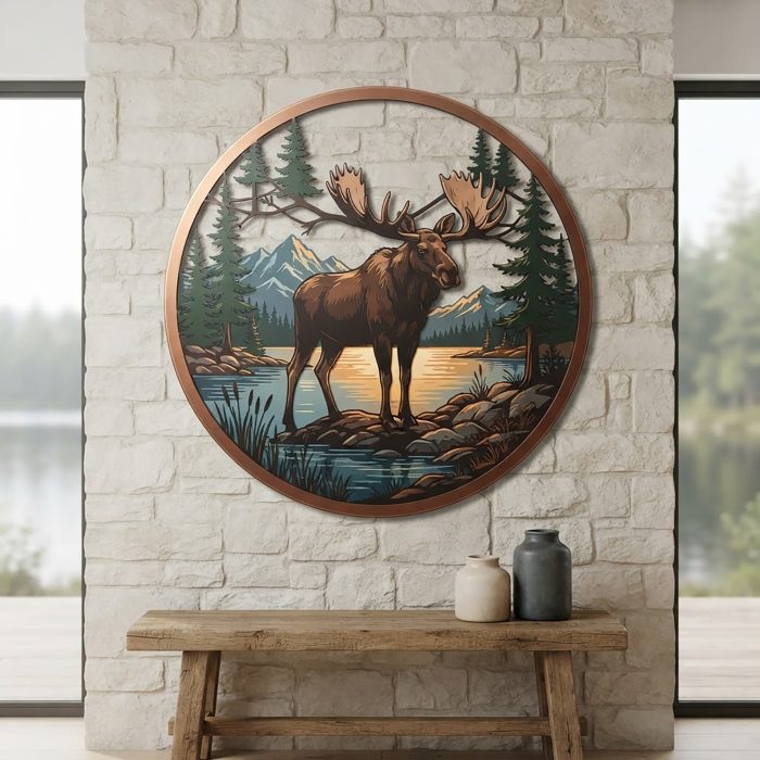 Moose Mountain Metal Wall Art