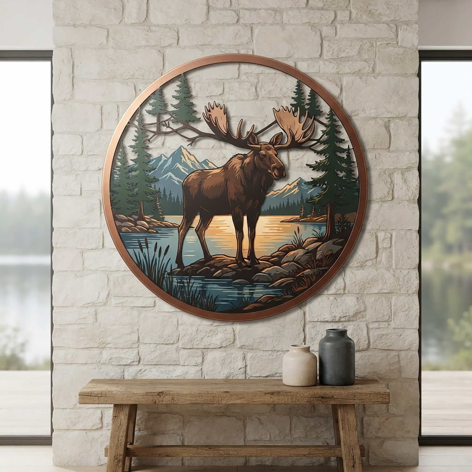 Moose Mountain Metal Wall Art