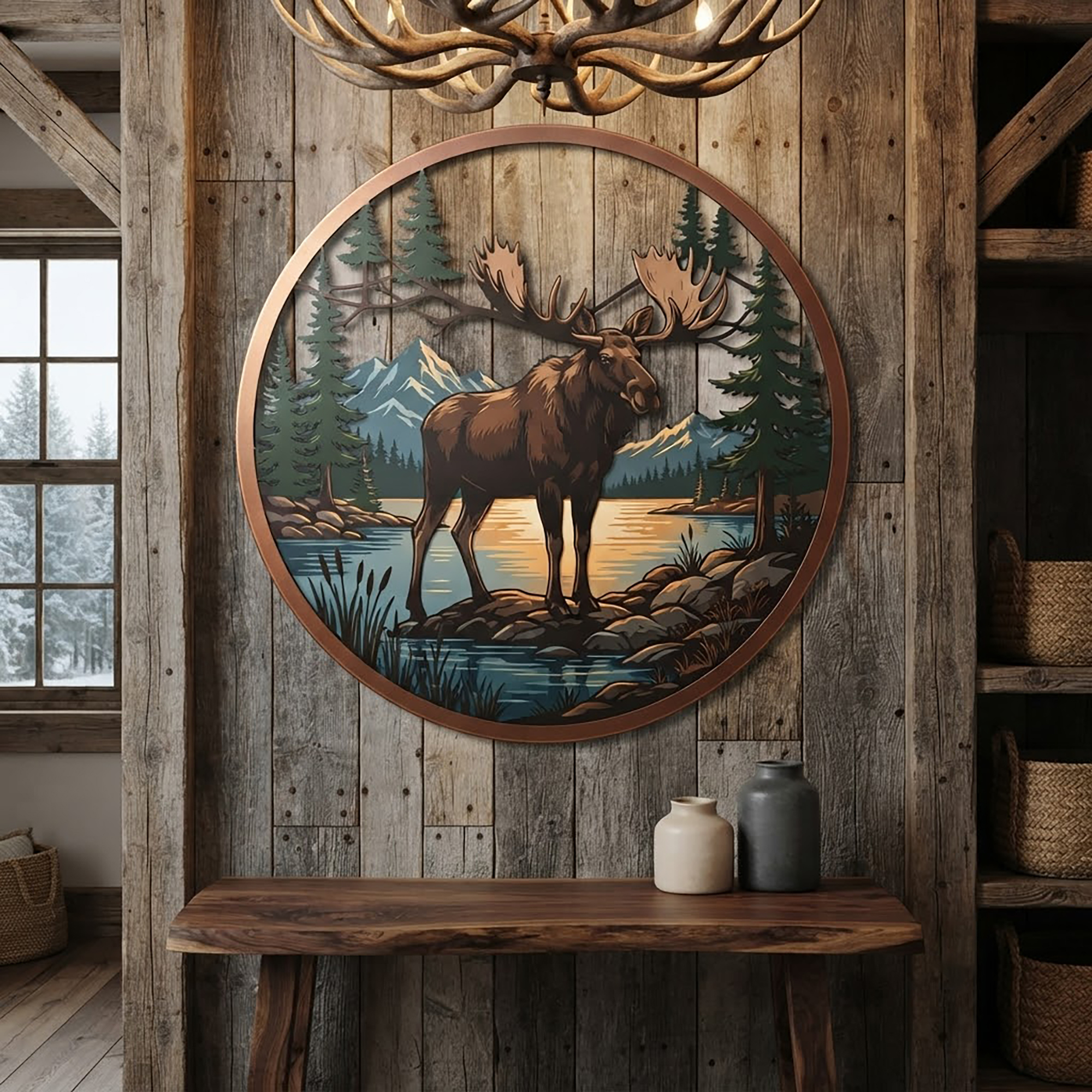 Moose Mountain Metal Wall Art - product view 2