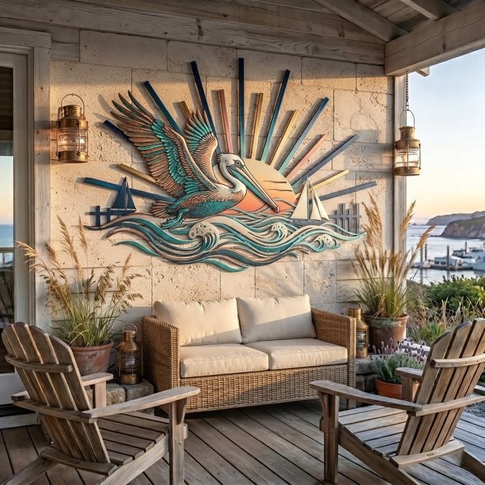 Pelican Metal Wall Art