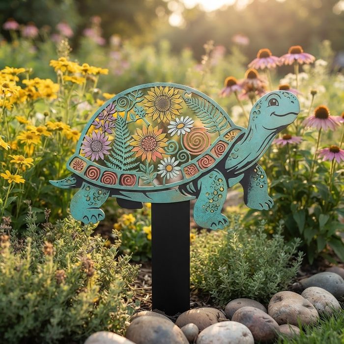 Colorful Turtle Garden Stake