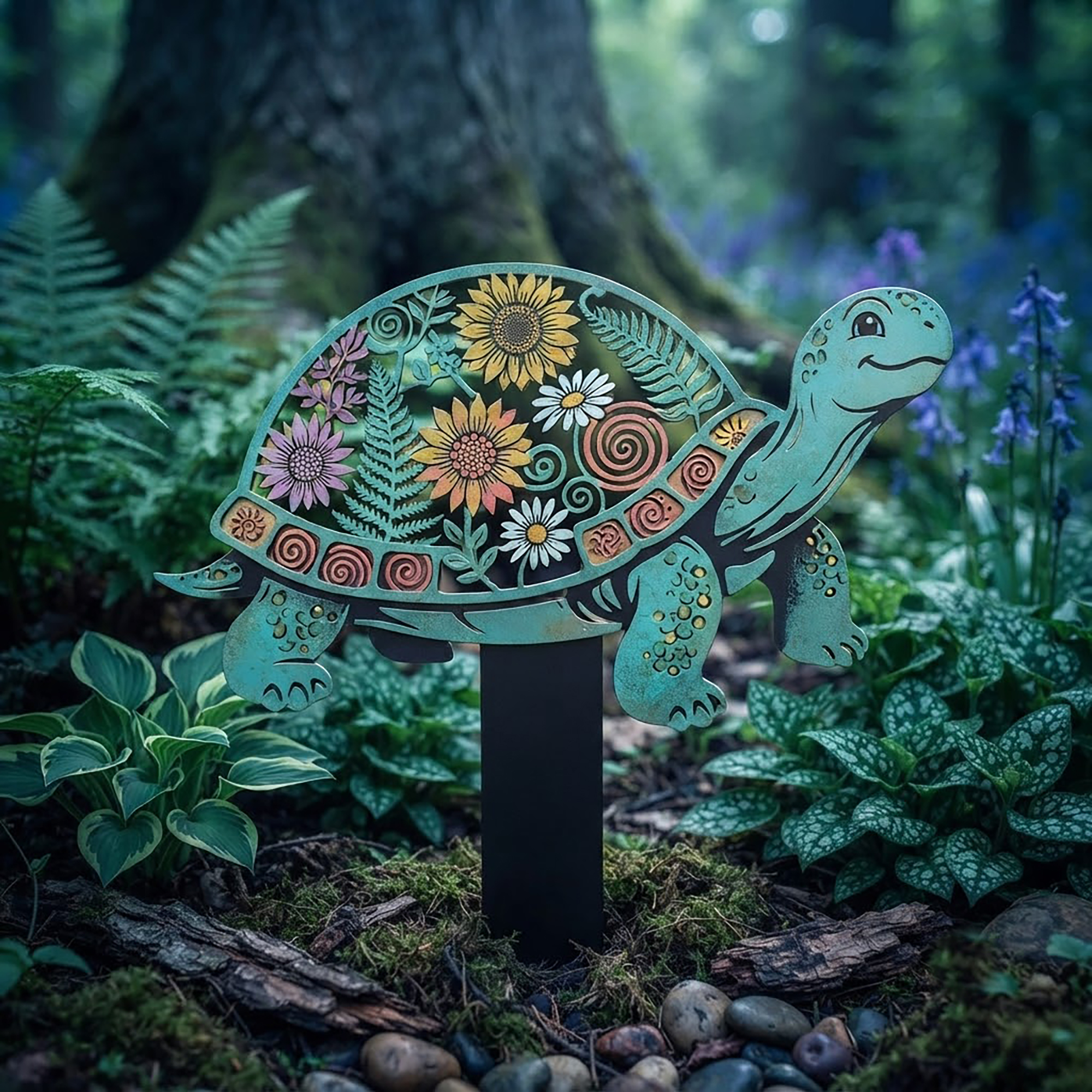 Colorful Turtle Garden Stake - product view 2