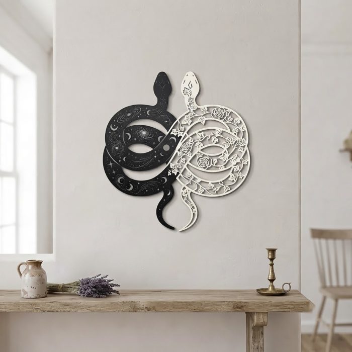 Yin Yang Snake Metal Wall Art