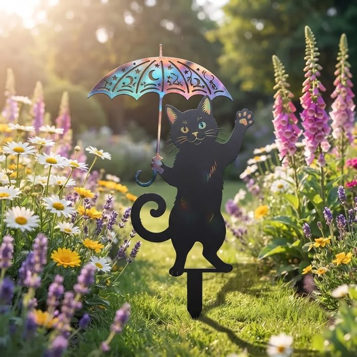 Black Cat Garden Stake