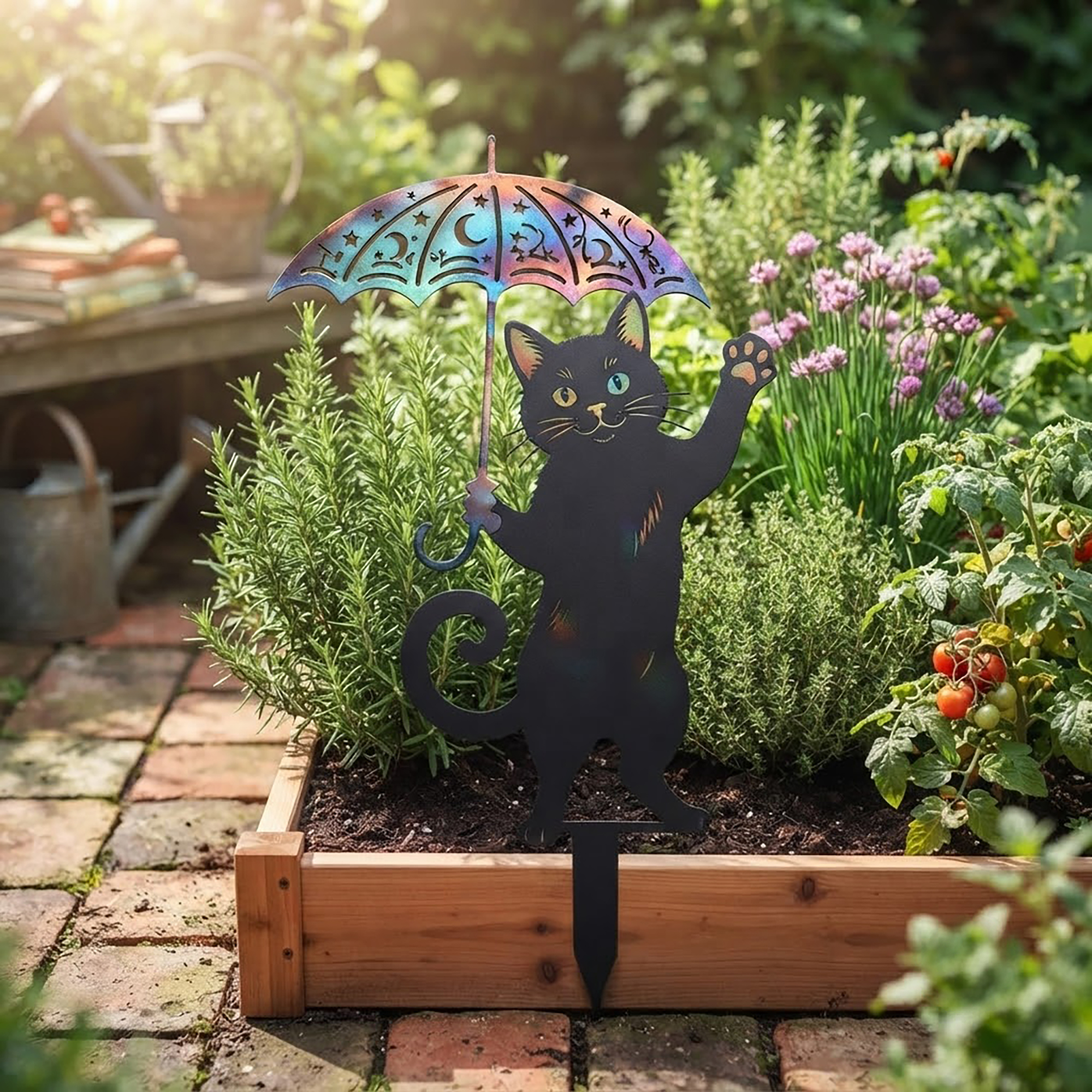 Black Cat Garden Stake - product view 2
