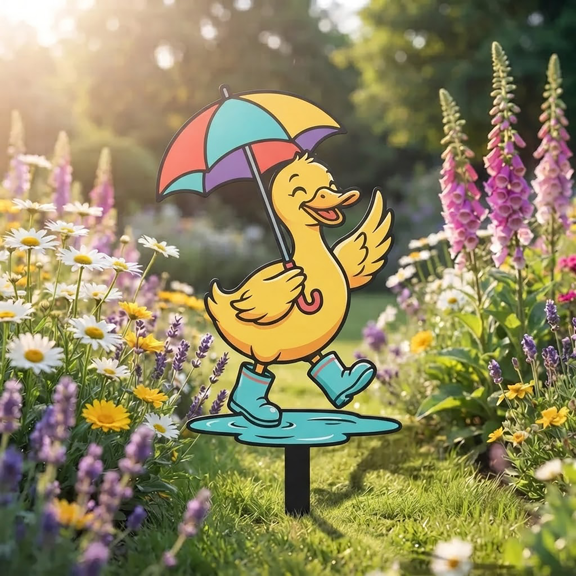 Yellow Duck Garden Stake