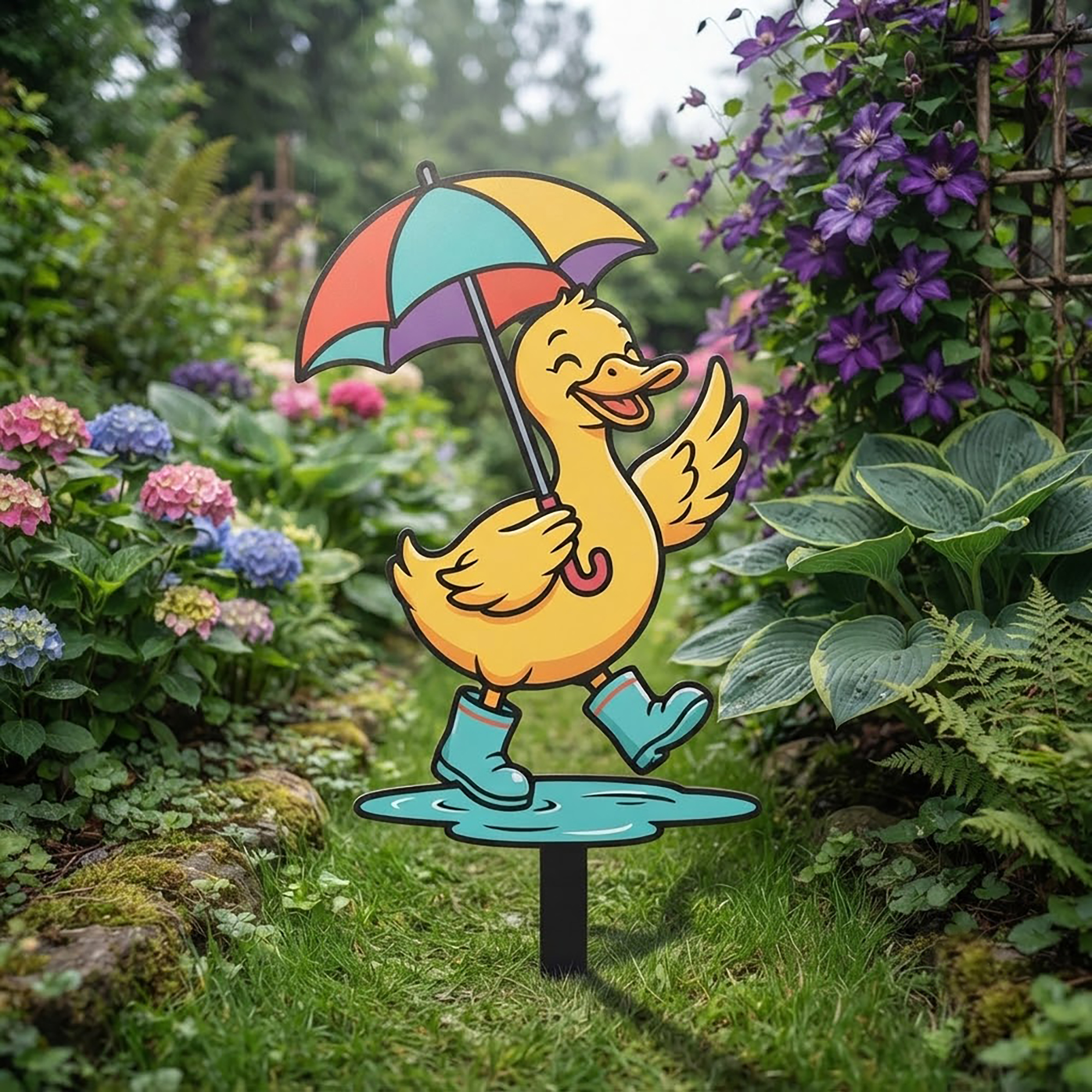 Yellow Duck Garden Stake - product view 2