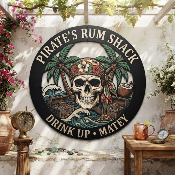 Pirate Rum Shack Metal Wall Sign