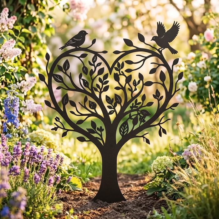 Heart Tree Garden Stake