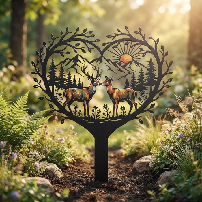 Deer Couple Garden Stake