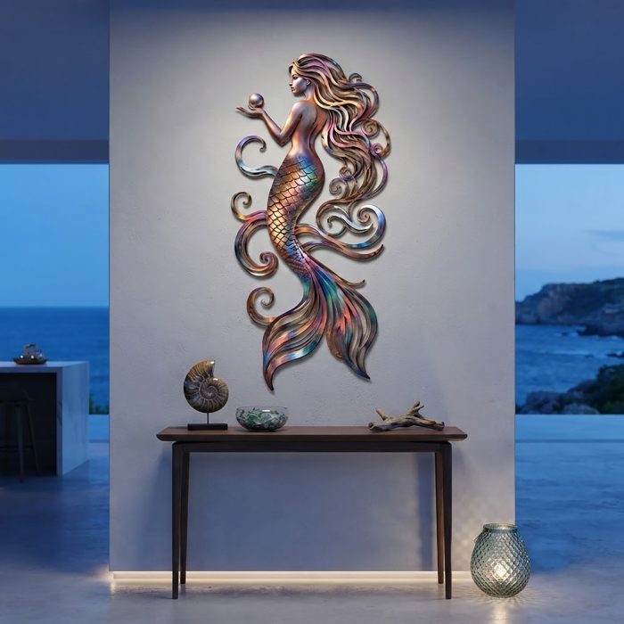 Colorful Mermaid Metal Wall Art