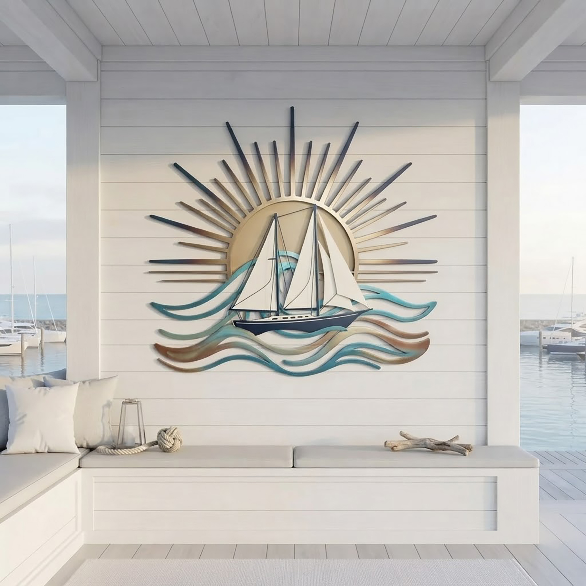 Sailboat Sunset Metal Wall Art