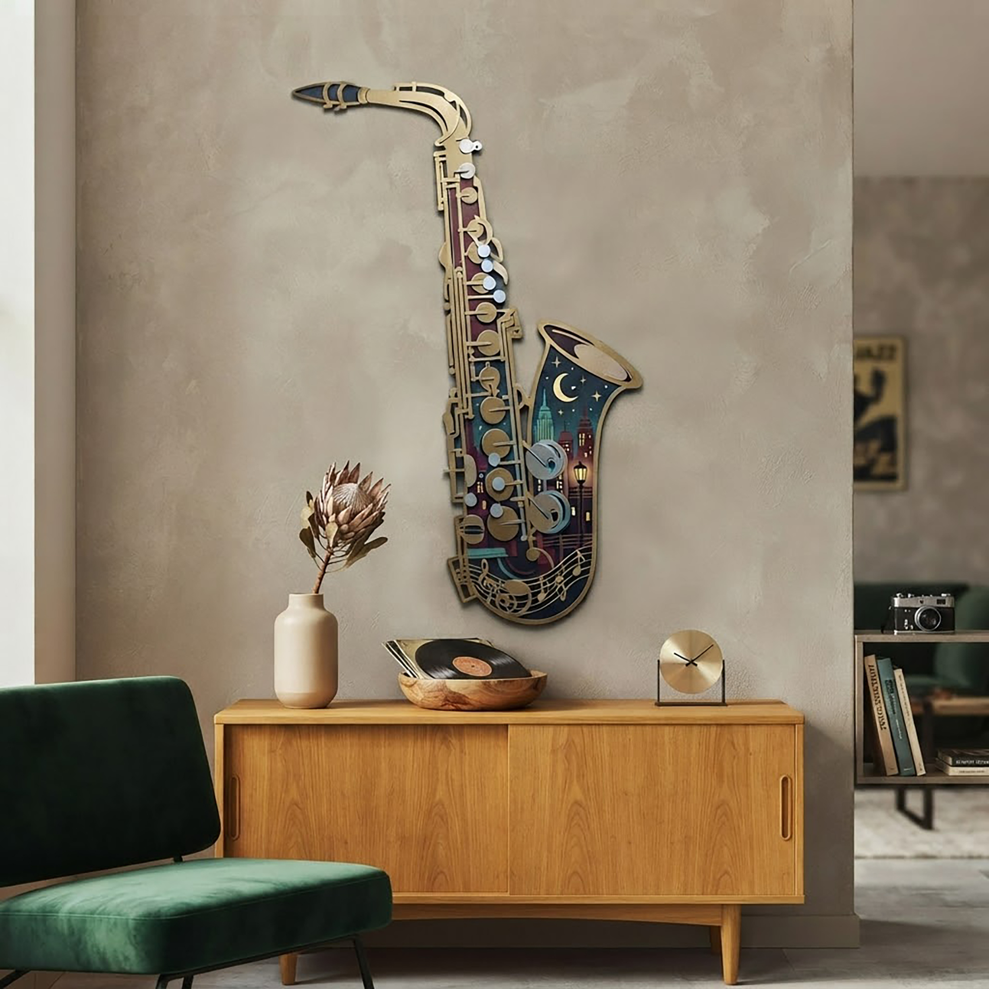Saxophone Metal Wall Art