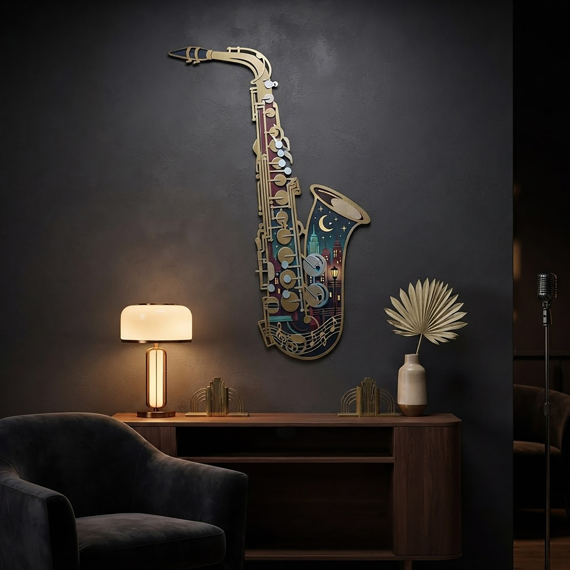 Saxophone Metal Wall Art - product view 2