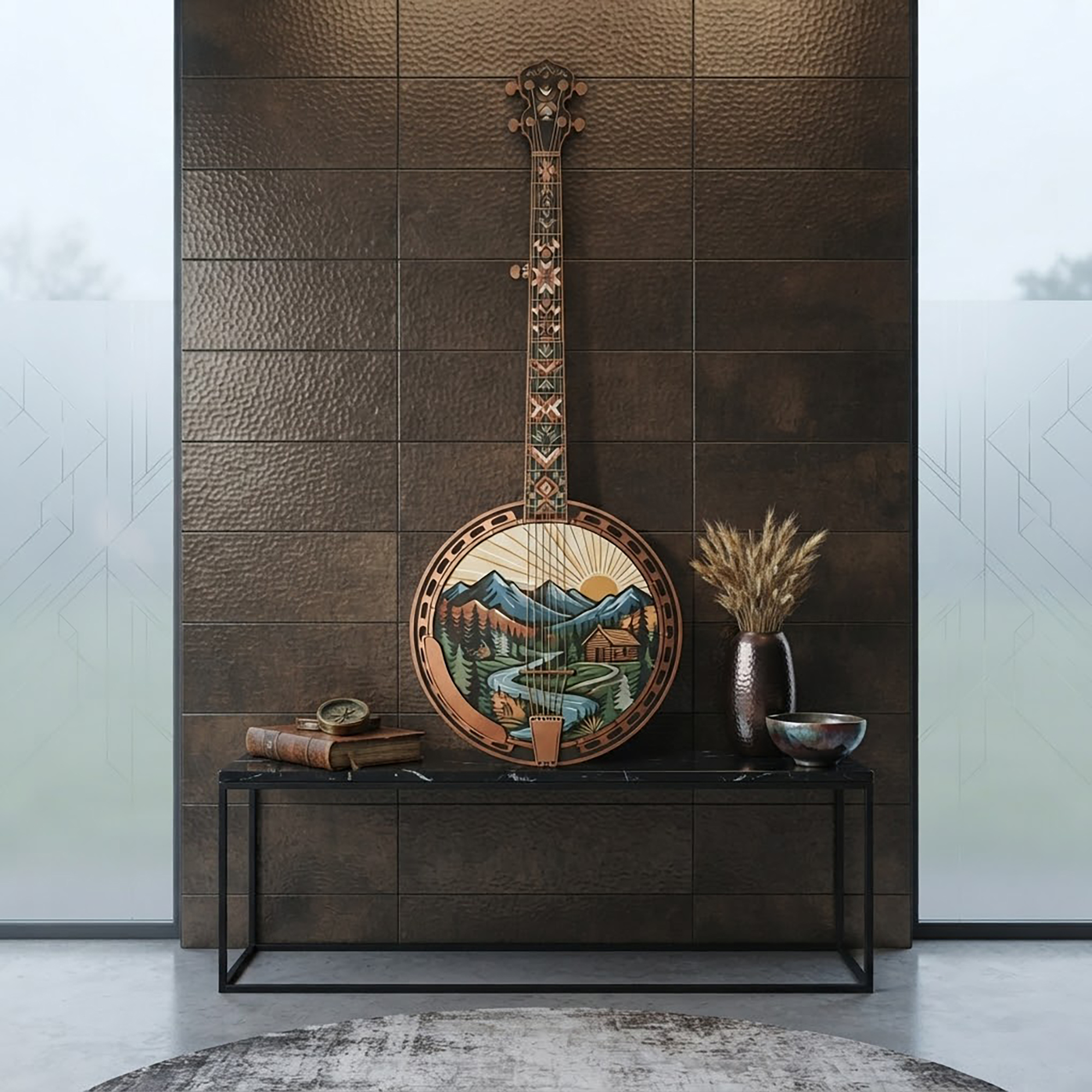 Mountain Banjo Metal Wall Art - product view 2
