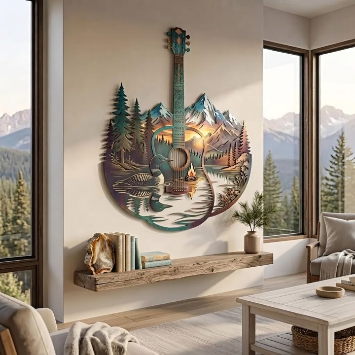 Loon Lake Guitar Metal Wall Art