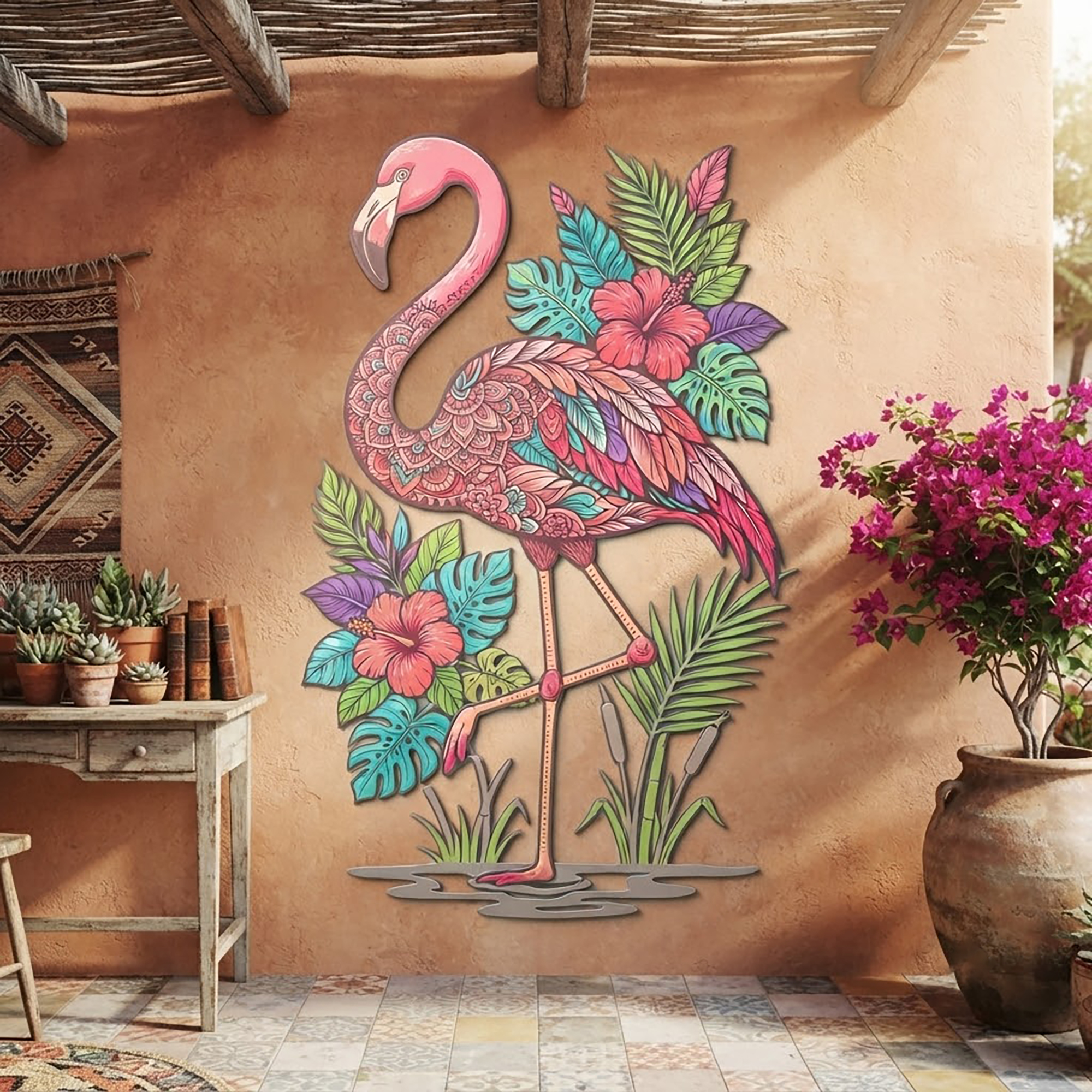 Flamingo Metal Wall Art - product view 2
