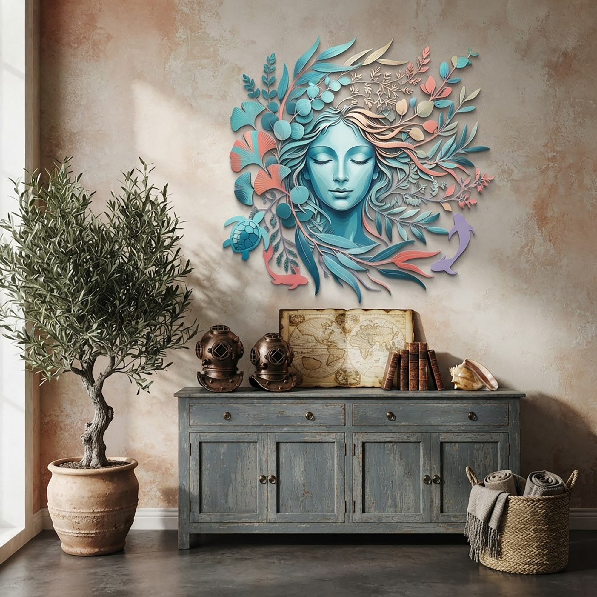 Ocean Goddess Metal Wall Art - product view 2
