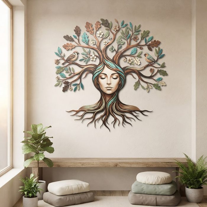 Tree Goddess Metal Wall Art