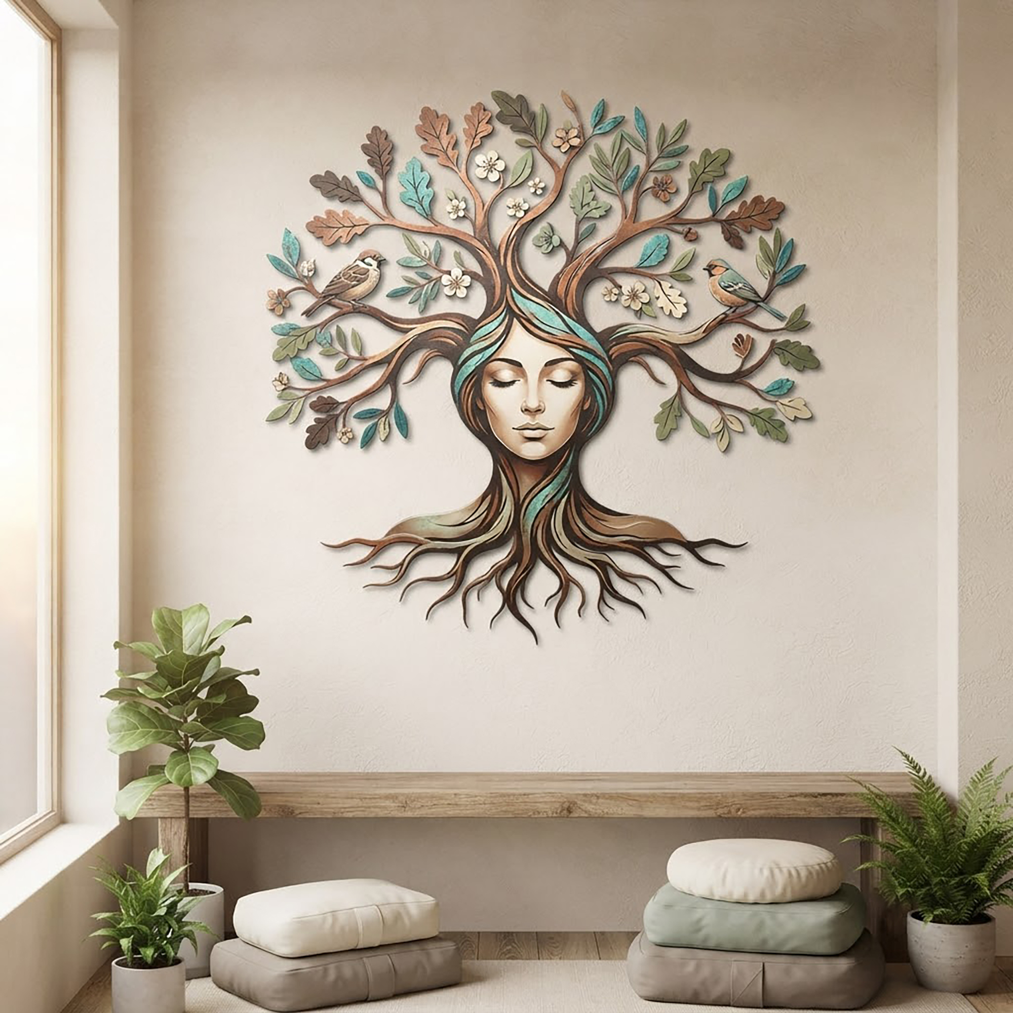 Tree Goddess Metal Wall Art