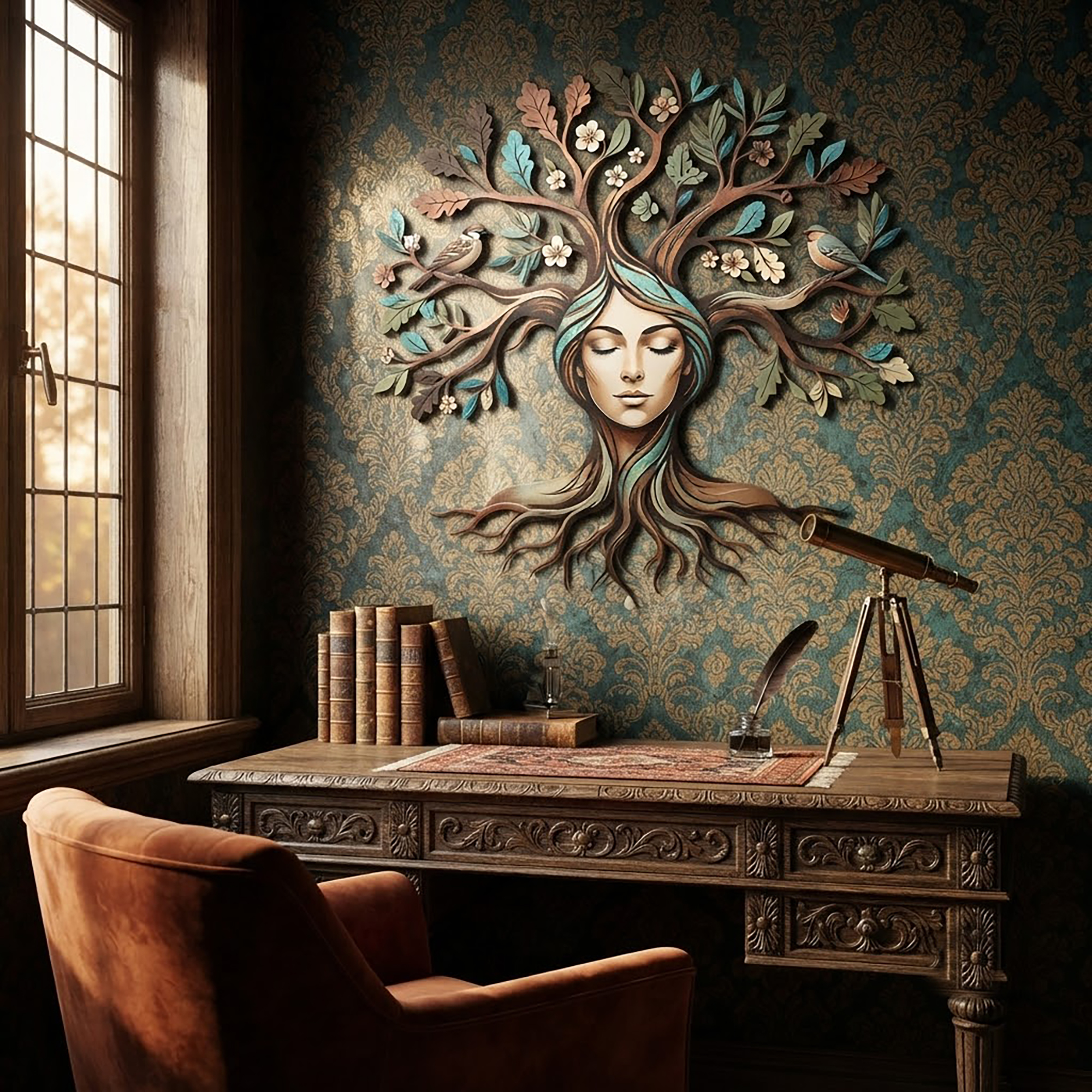 Tree Goddess Metal Wall Art - product view 2