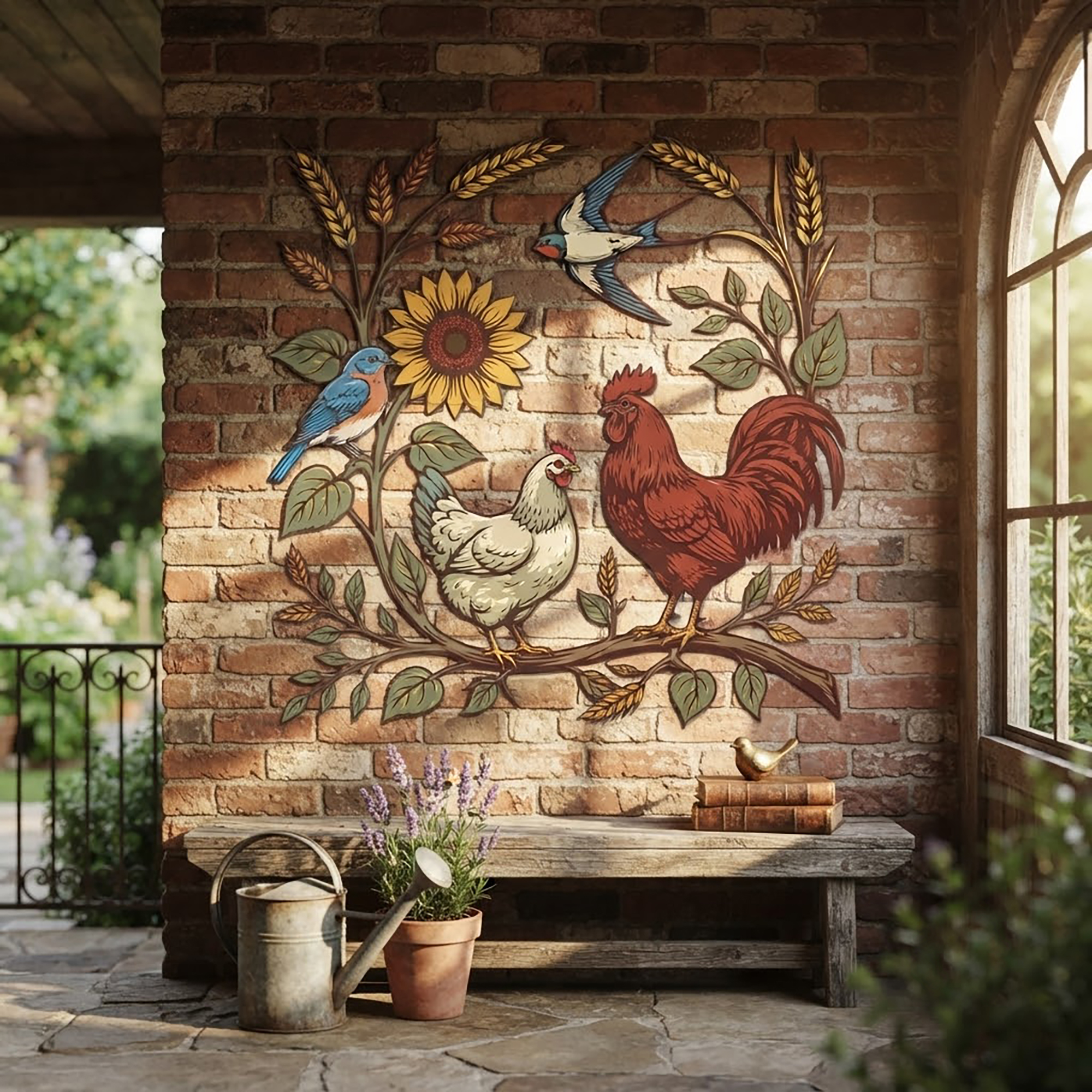Farmhouse Chicken Metal Wall Art - product view 2