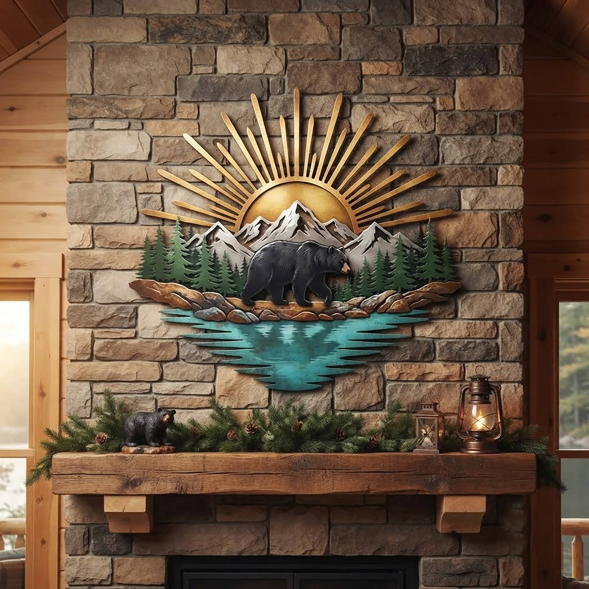 Black Bear Metal Wall Art