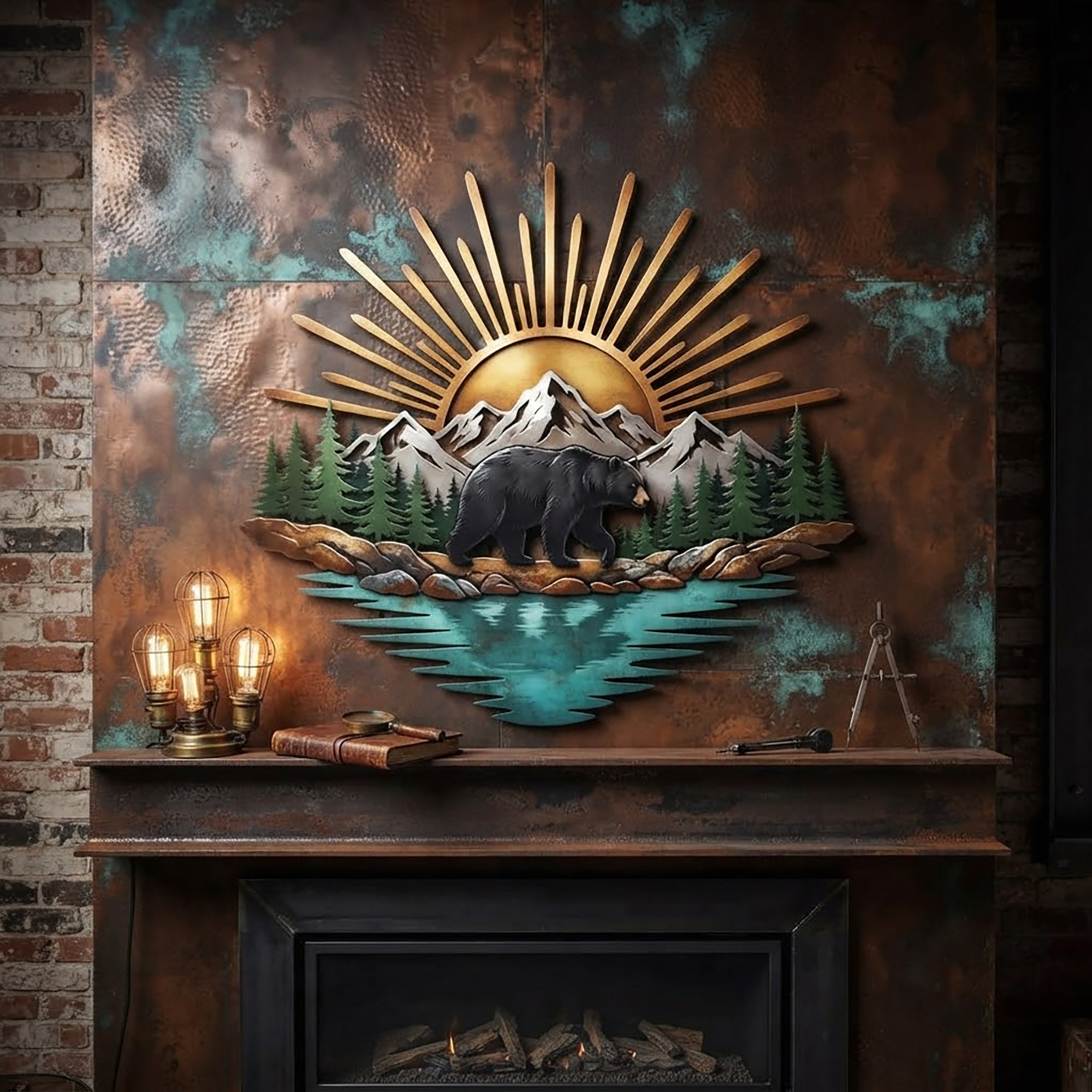 Black Bear Metal Wall Art - product view 2