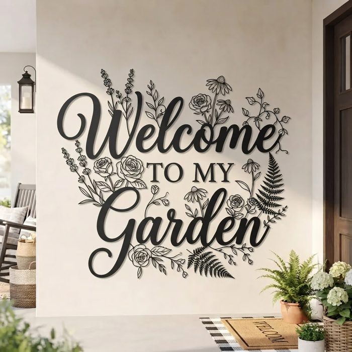 Welcome to My Garden Metal Sign
