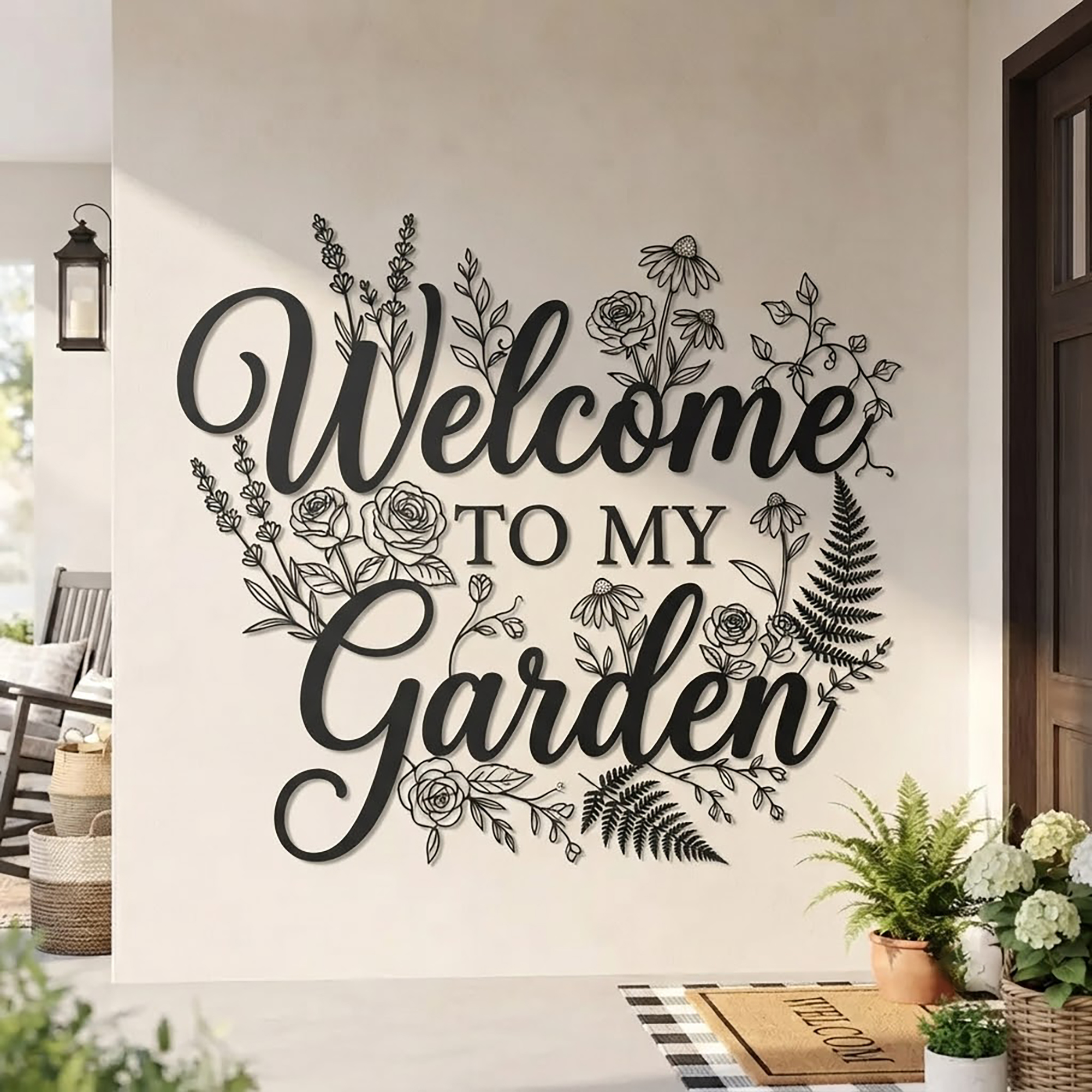 Welcome to My Garden Metal Sign