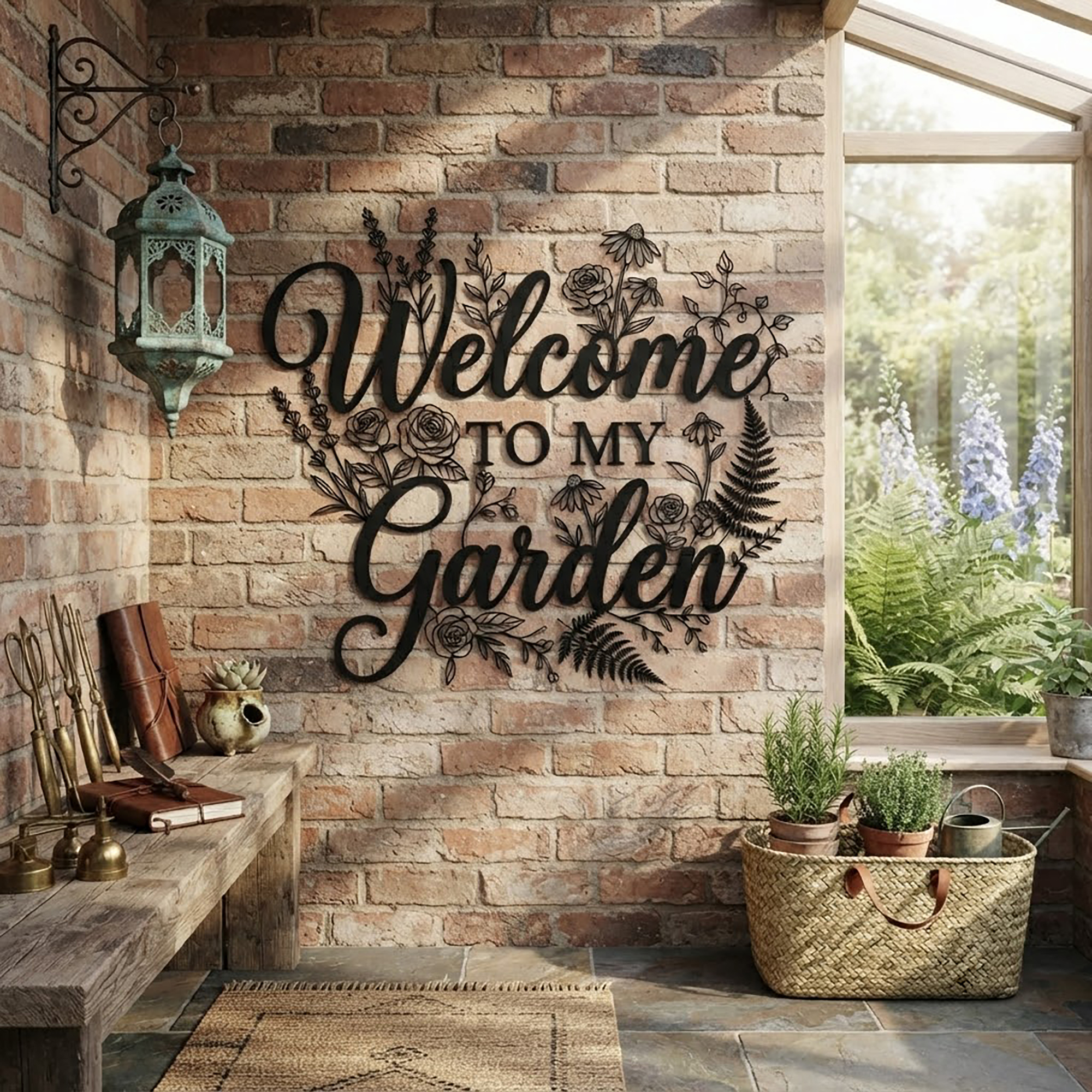 Welcome to My Garden Metal Sign - product view 2
