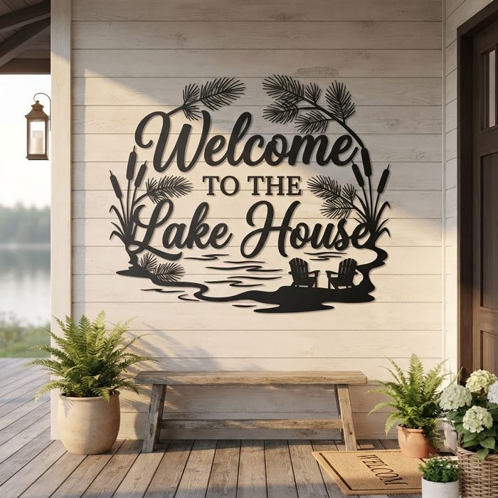 Welcome to the Lake House Metal Sign