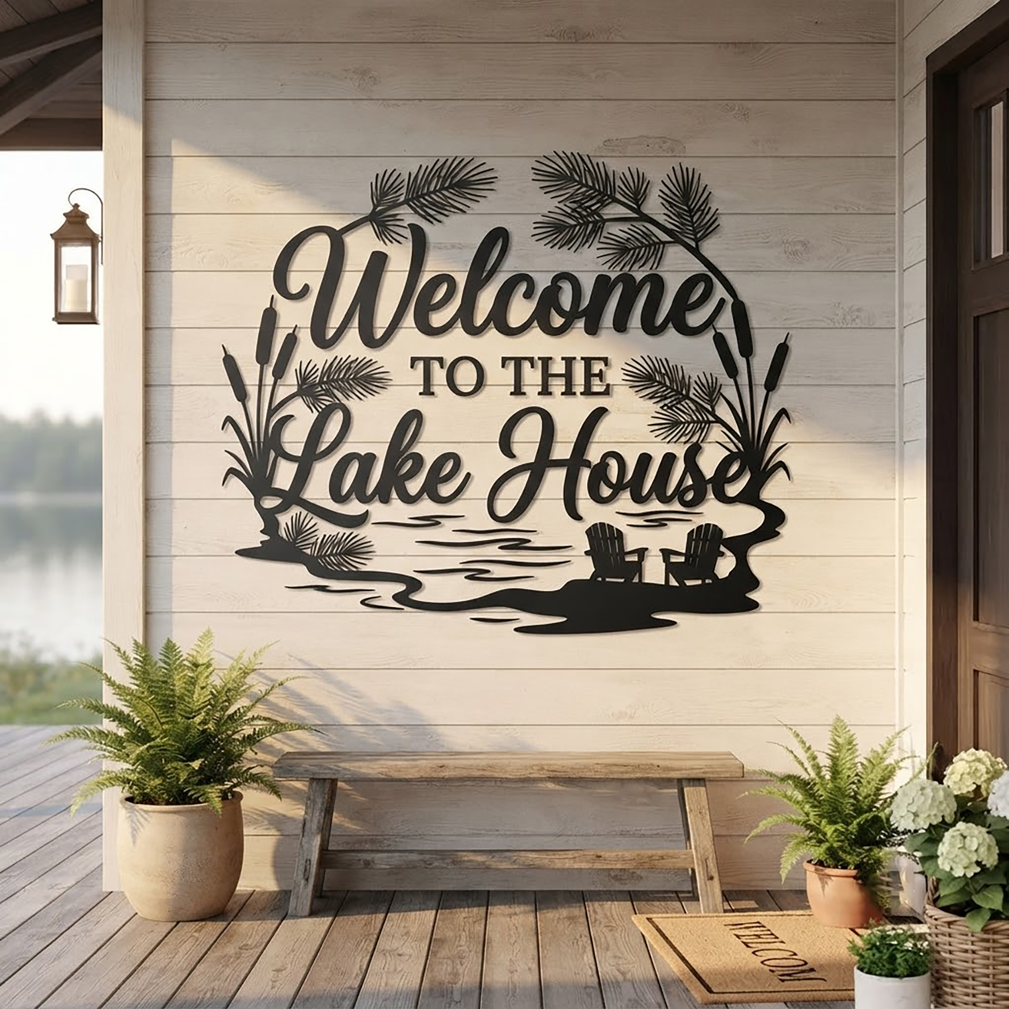 Welcome to the Lake House Metal Sign