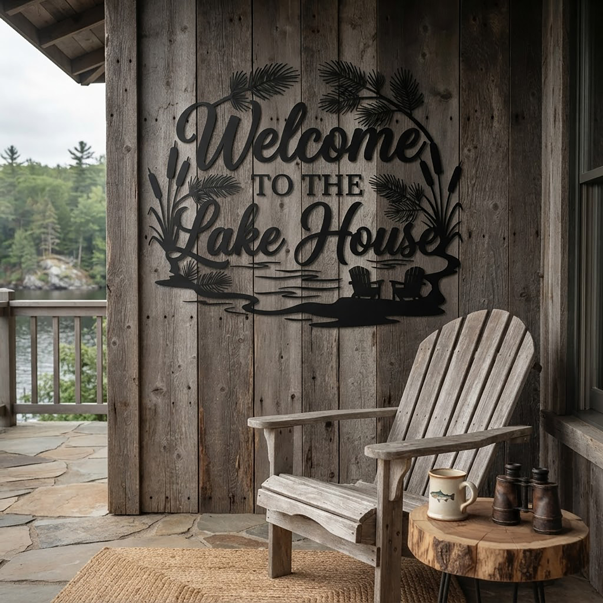 Welcome to the Lake House Metal Sign - product view 2