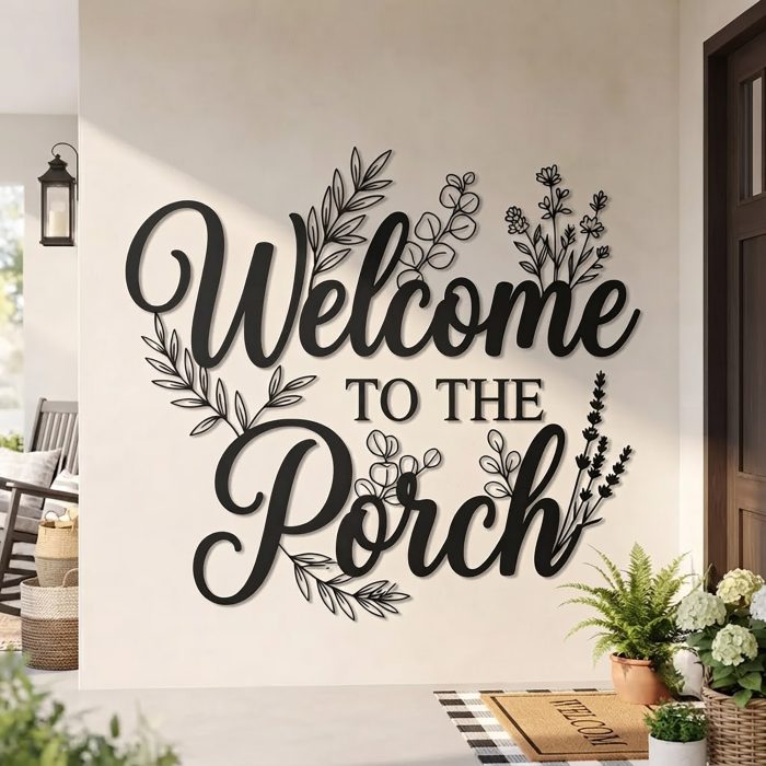 Welcome to the Porch Metal Sign