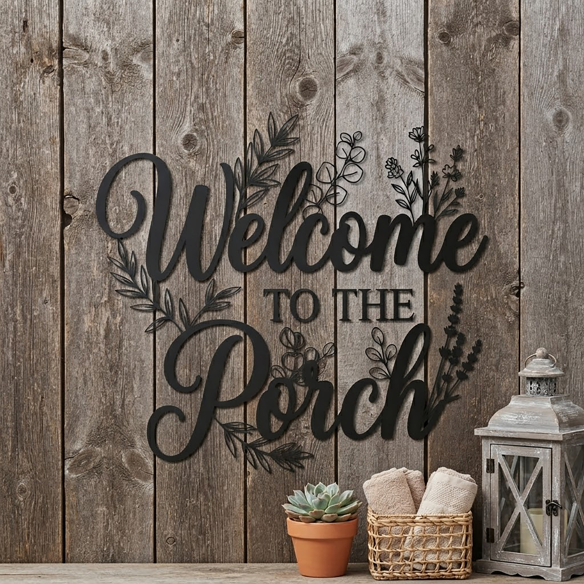 Welcome to the Porch Metal Sign - product view 2