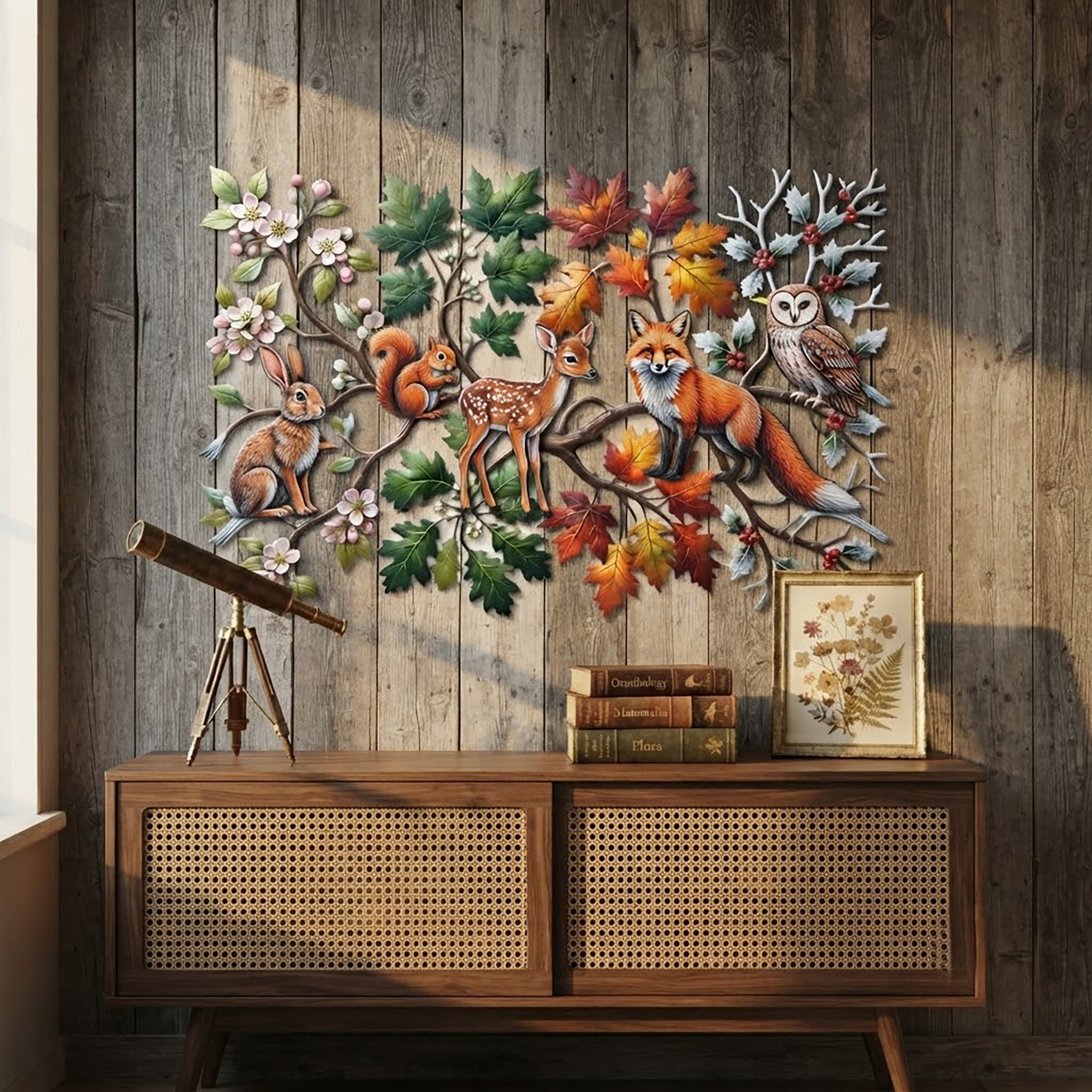 Four Seasons Woodland Animals Metal Wall Art - product view 2