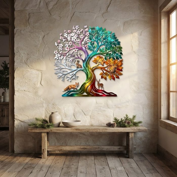 Four Seasons Tree of Life Metal Wall Art