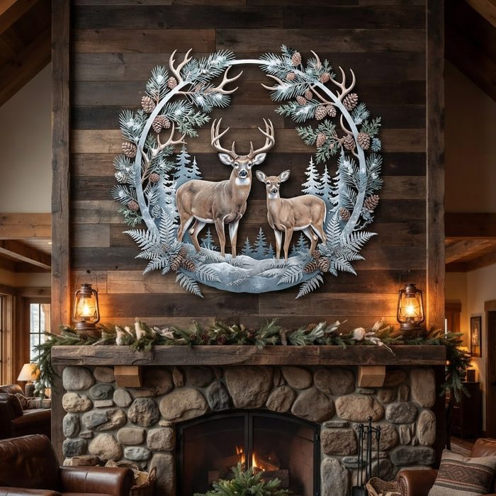 Winter Deer Metal Wall Art