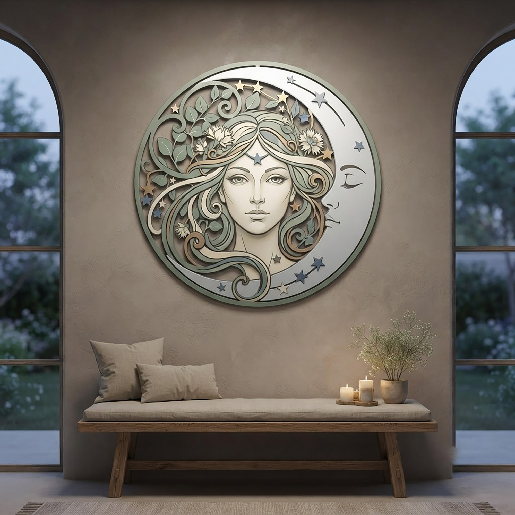 Moon Goddess Metal Wall Art