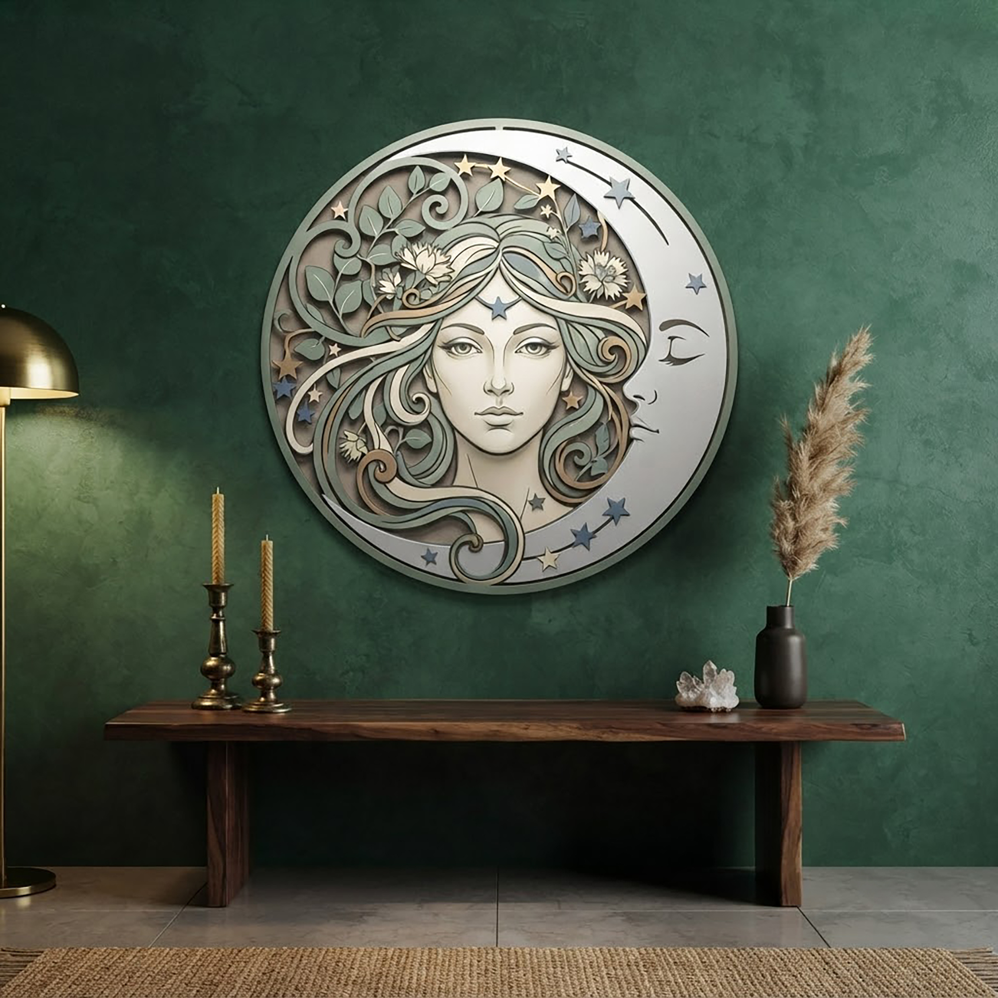 Moon Goddess Metal Wall Art - product view 2