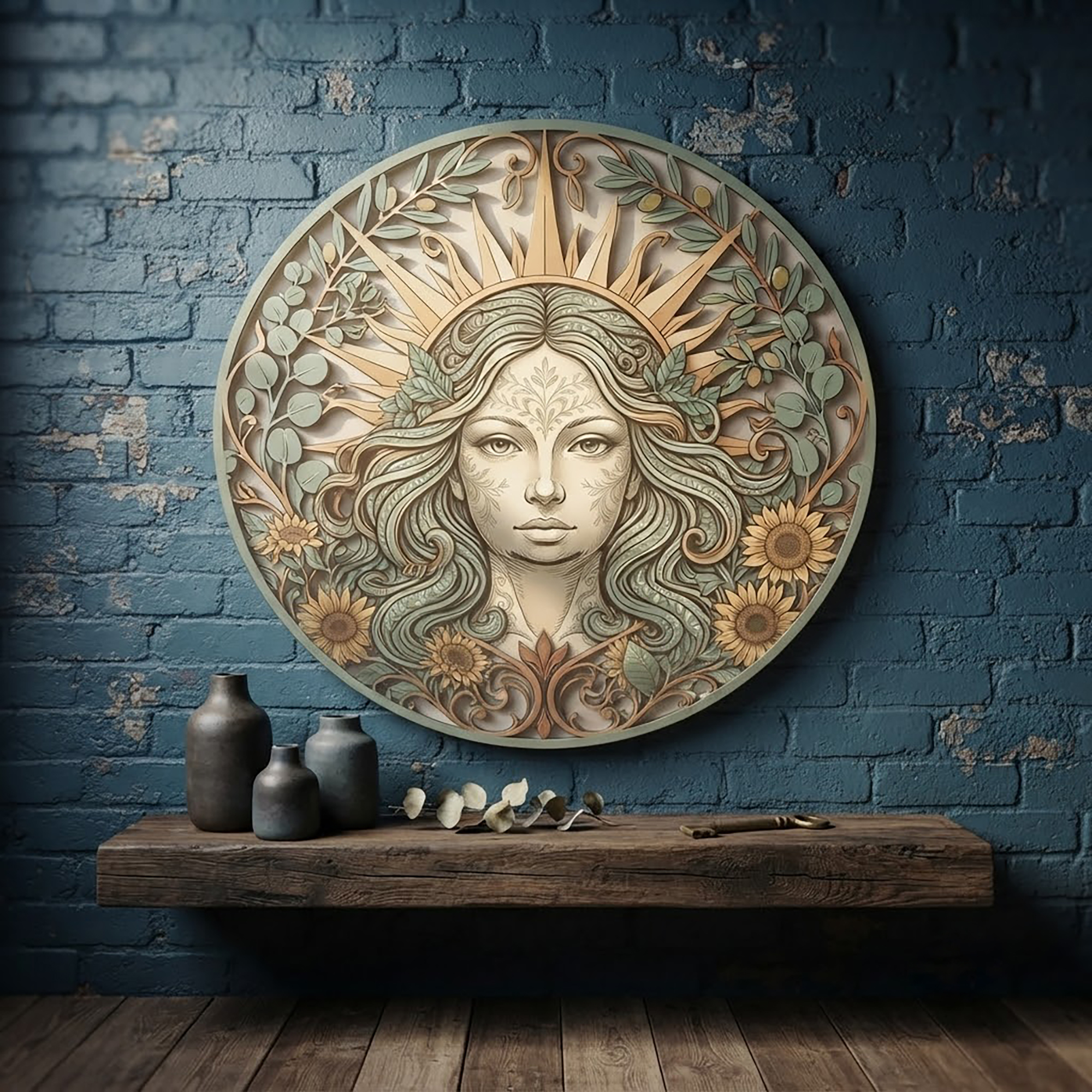 Sun Goddess Metal Wall Art - product view 2