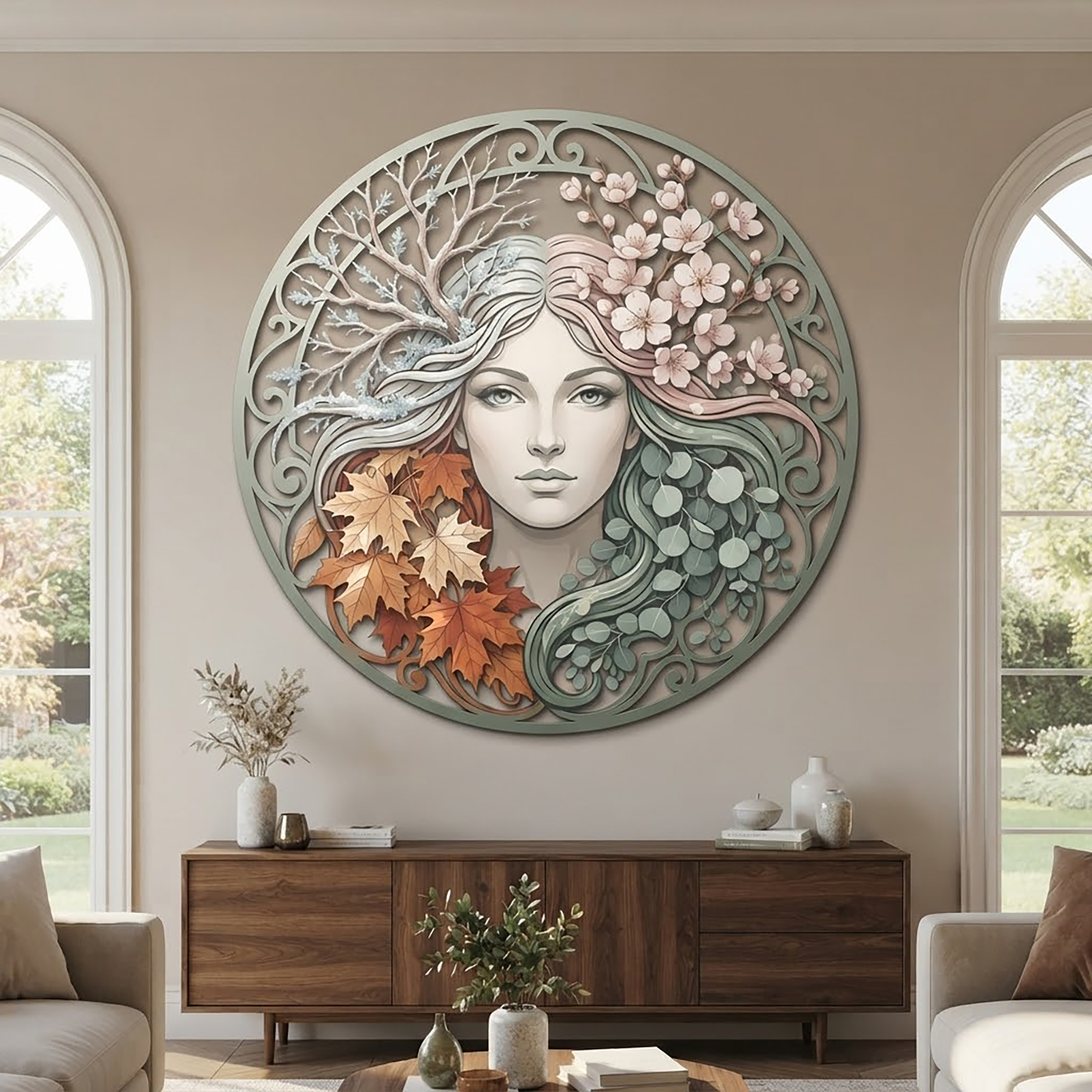 Four Seasons Goddess Metal Wall Art