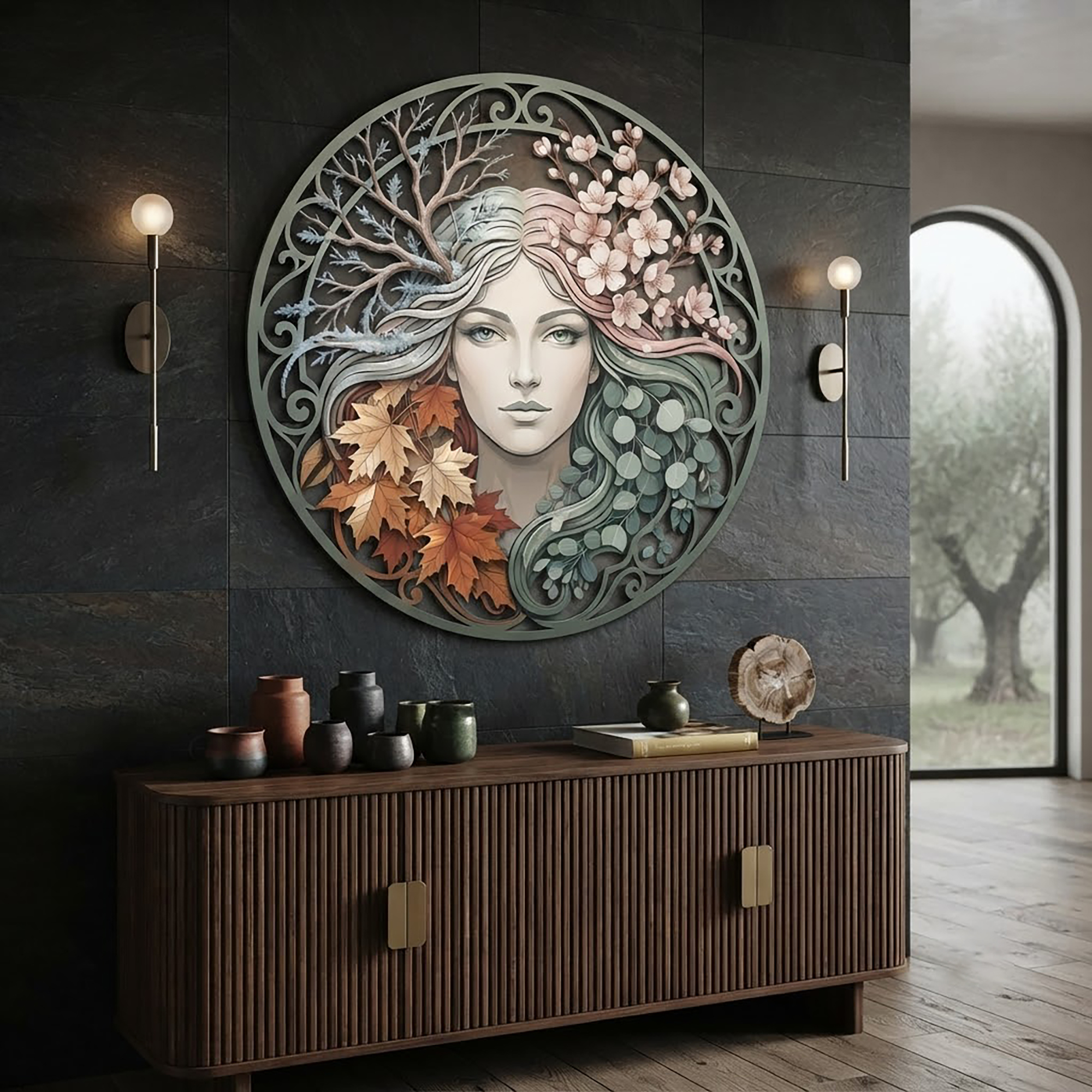 Four Seasons Goddess Metal Wall Art - product view 2