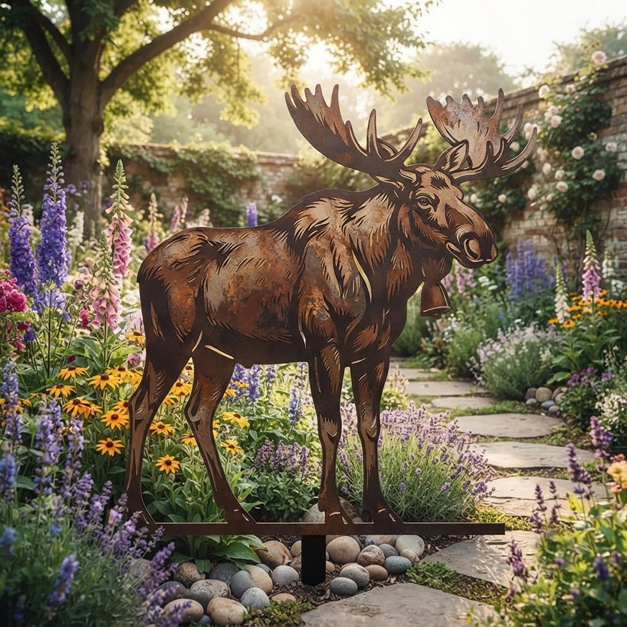 Moose Metal Garden Stake - product view 2