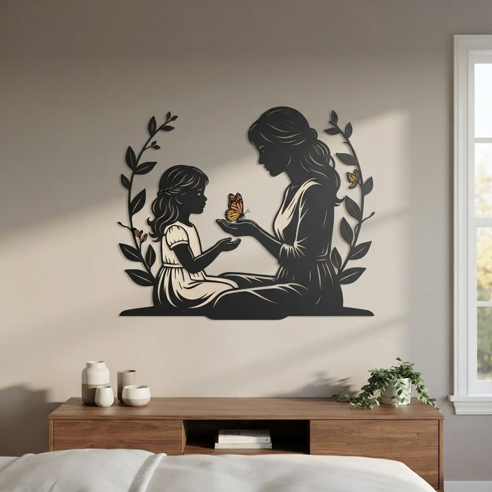 Mother and Daughter Metal Wall Art