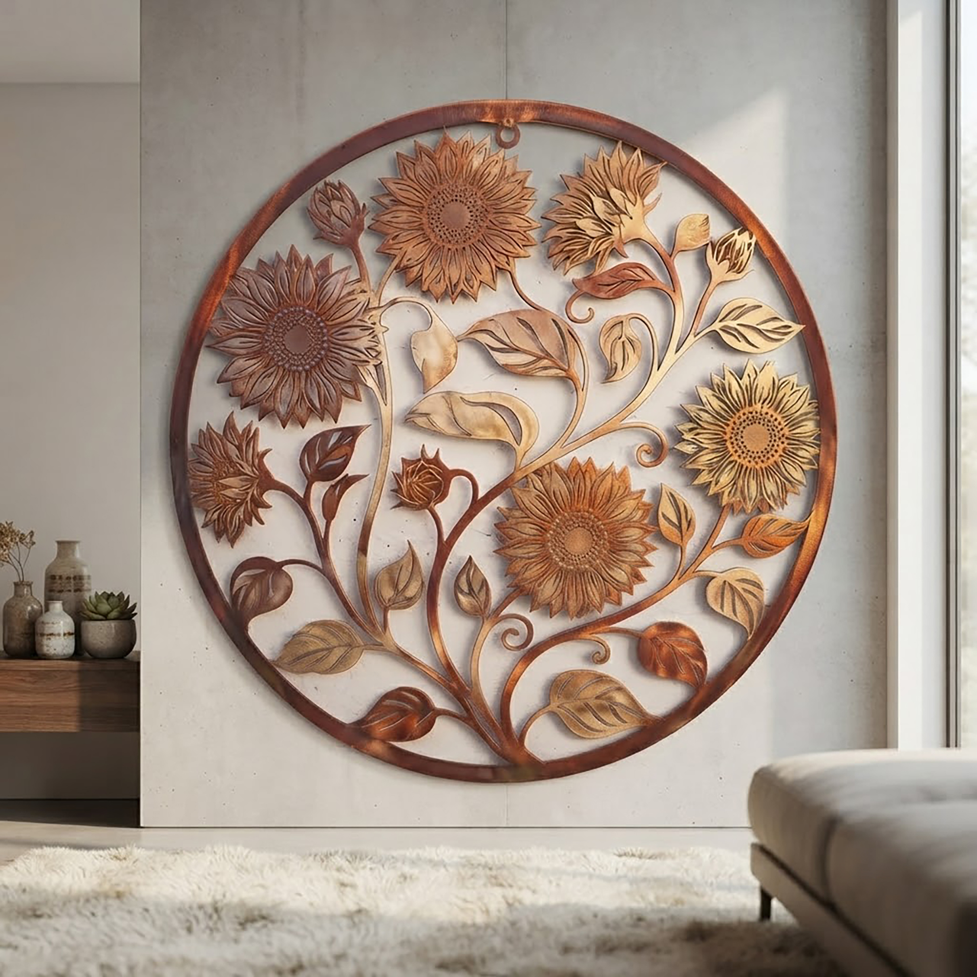 Sunflower Metal Wall Art - product view 2