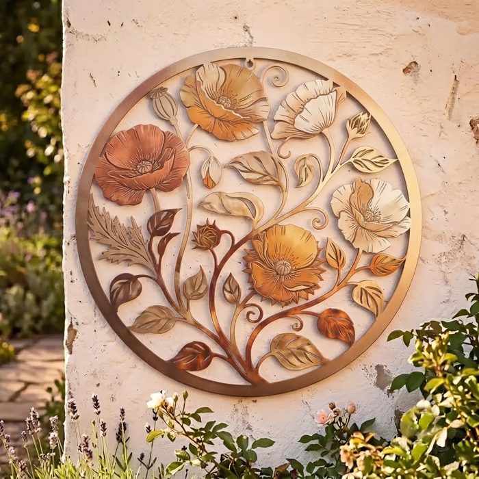Poppy Flower Metal Wall Art